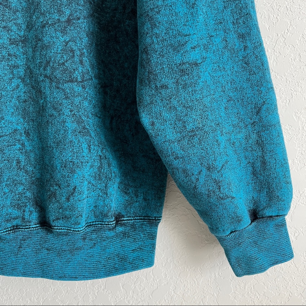 Vintage Hanes Sea Turtle Pullover Sweatshirt Feathers Tribal Turquoise/B… - Picture 6 of 8